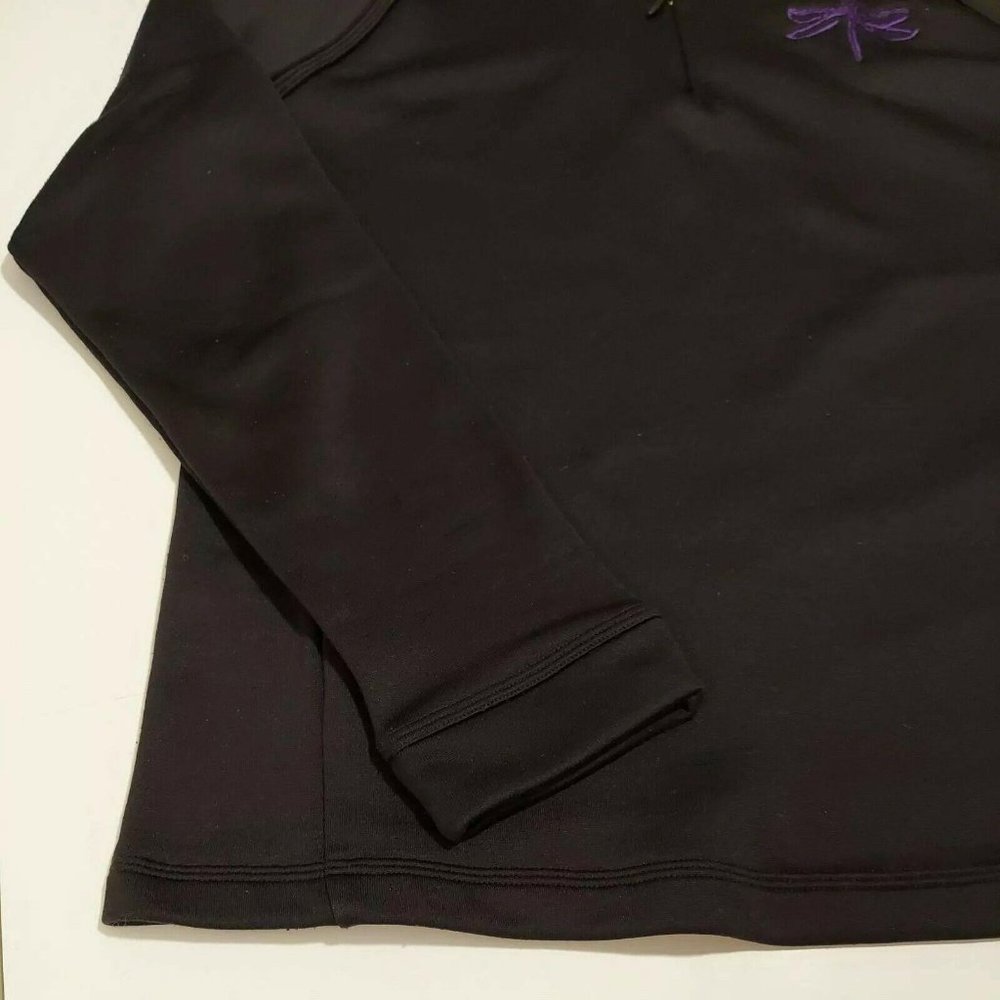 ADIDAS Climawarm Womens Med Black 1/4 Zip Shirt - Picture 4 of 8